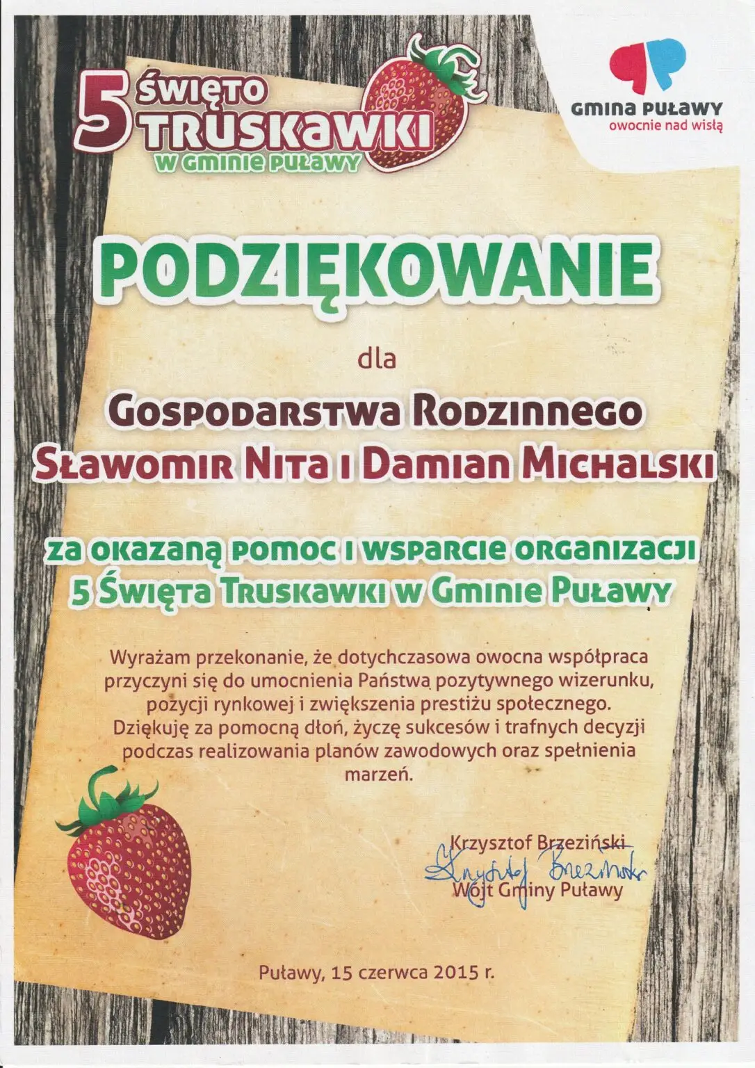 Podziękowanie domowe przetwory
